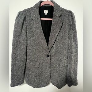 Puff Sleeve Wool Blend Blazer